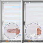 Persianas enrollables | Sekey Persiana de Doble Rodillo Sin Perforaciones, Montaje con Clip, Doble Cortina de Rodillo para Ventanas, Control de