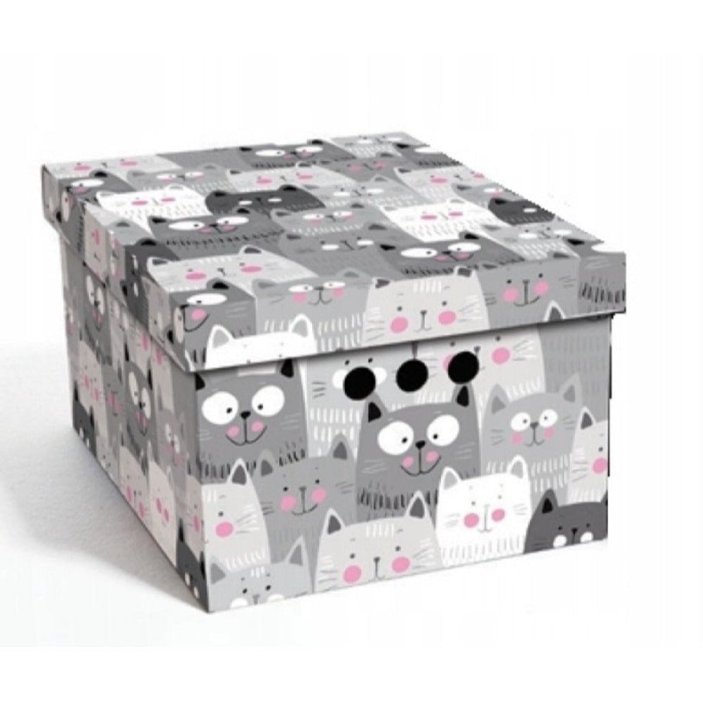 Caja de almacenamiento decorativa de cartón, 1 pieza, con estampado, para ropa, artículos pequeños, documentos, ideal para hogar, oficina o armario, dimensiones: 35x26.3x18.6 cm