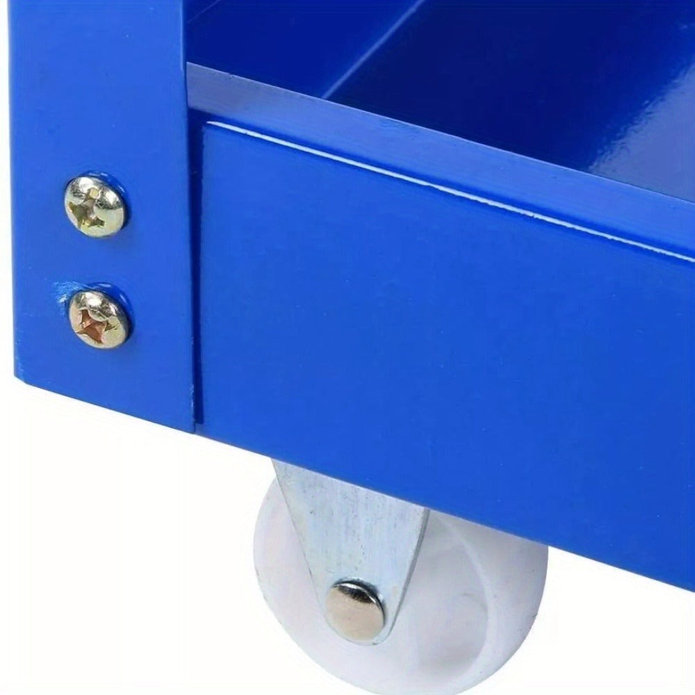 Almacenamiento de herramientas, carrito de garaje resistente, taller, estante de ruedas de 3 niveles, azul, estantes utilitarios