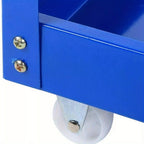 Almacenamiento de herramientas, carrito de garaje resistente, taller, estante de ruedas de 3 niveles, azul, estantes utilitarios