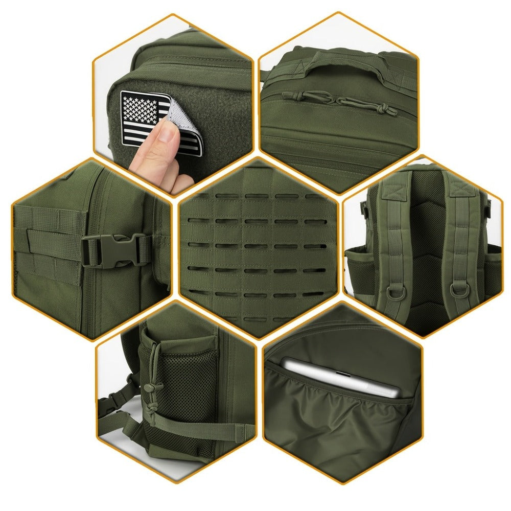 Mochila Táctica de 25L para Mujer, Mochila de Senderismo para Exteriores, Soporte para Botella de Agua - Ideal para Senderismo de 3 Días, Trekking, Camping, Deportes al Aire Libre, Regalo de Cumpleaños