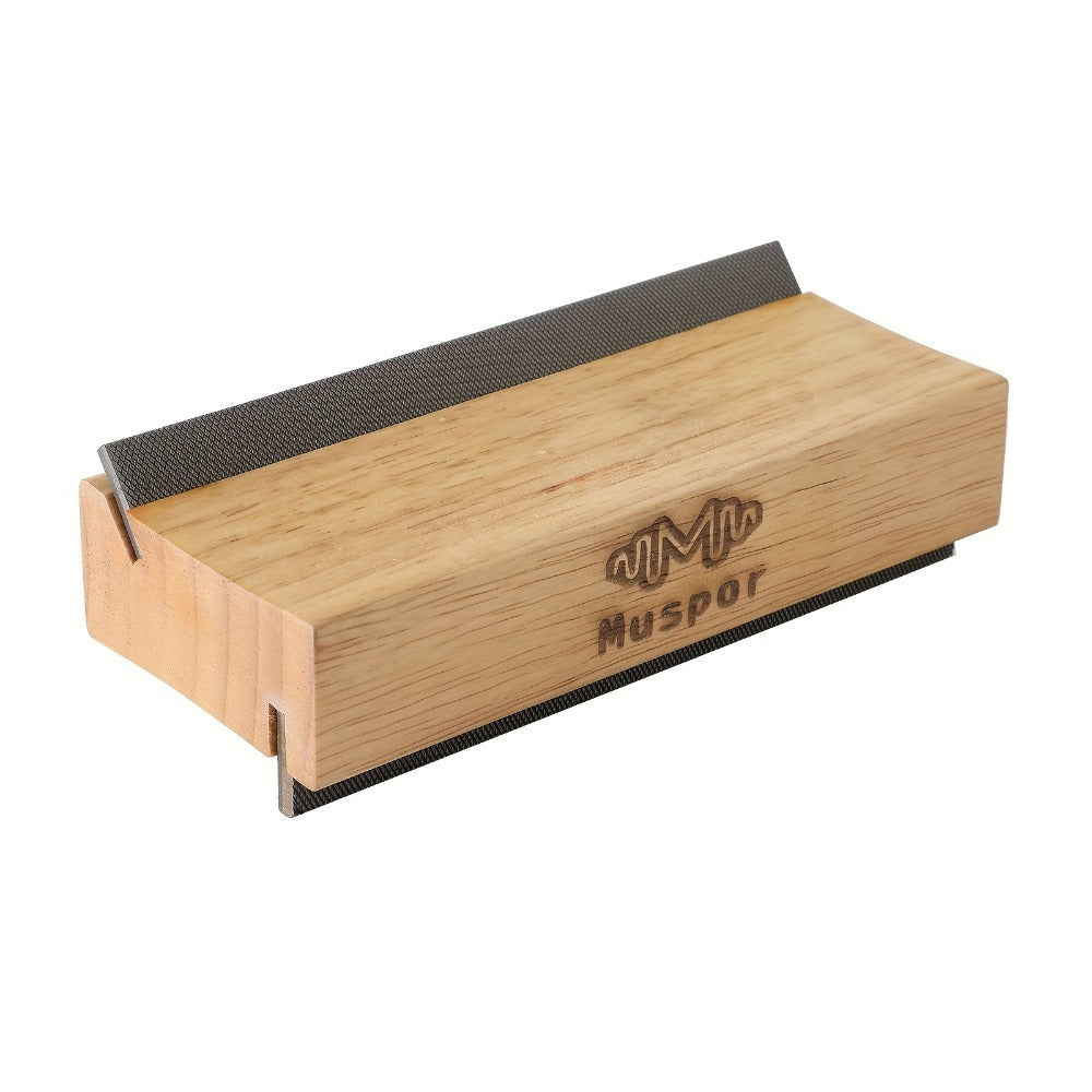 Lima de Acabado para Trastes Muspor en Madera Oliva 35/90 Grados Herramienta Luthier Limas Guitarra Bajo Afilado y Desbarbado Brotes del Freting Biselación