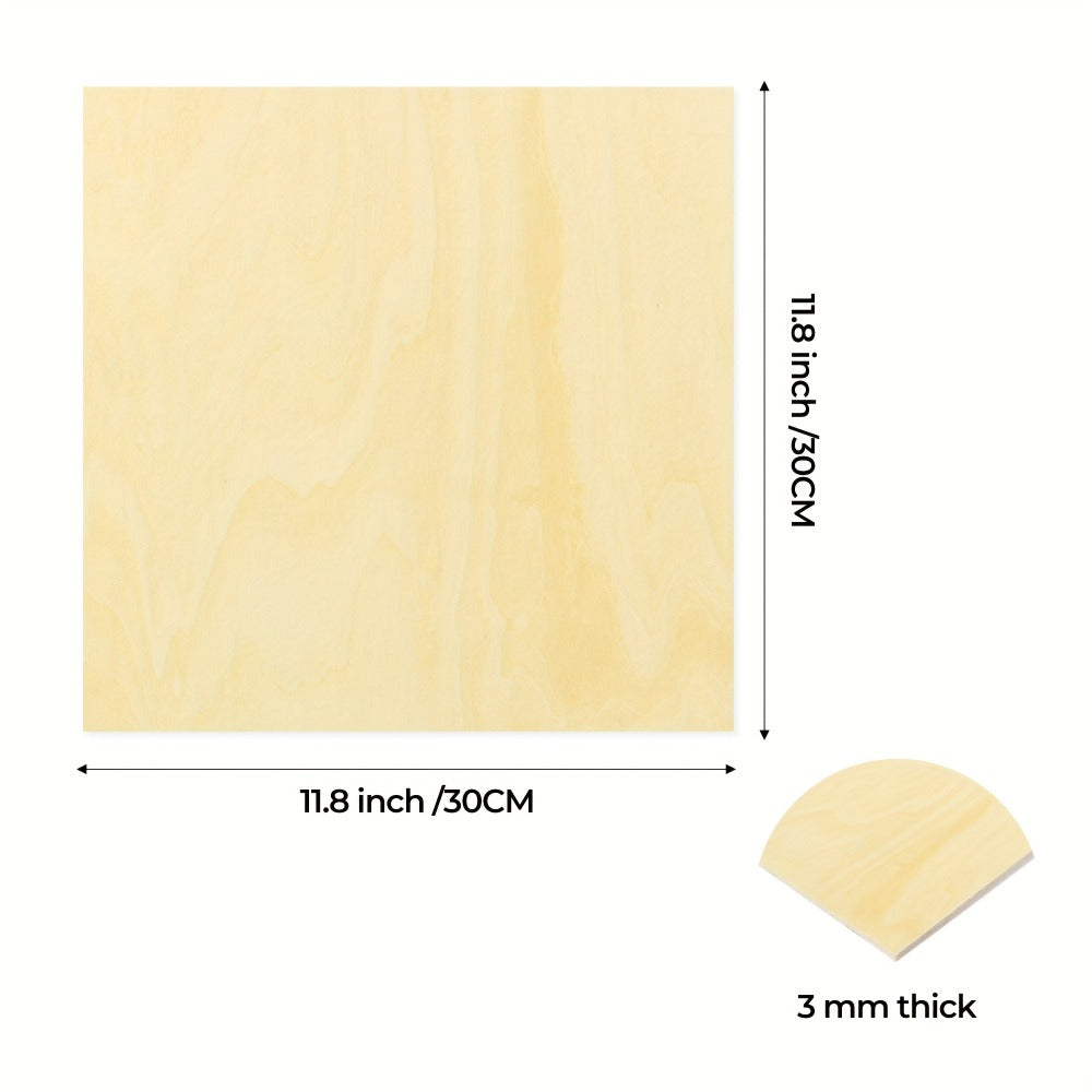 10pcs/300*300*6mm Tablas de Tilo de Alta Calidad para Artesanías, Aficiones, Modelismo, Tallado en Madera y Proyectos con Láser, Proyectos Escolares, Proyectos de Manualidades