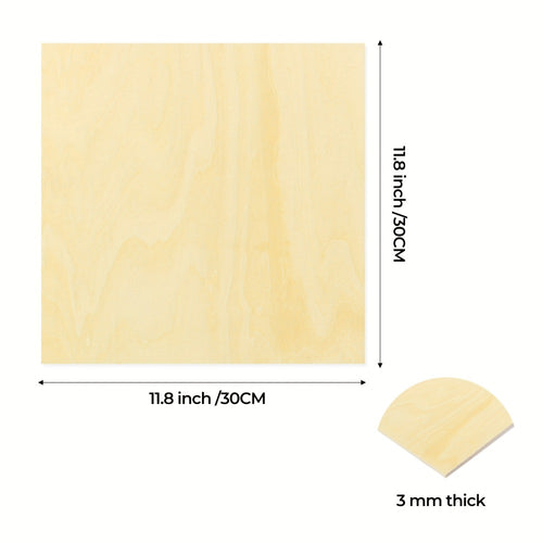 10pcs/300*300*6mm Tablas de Tilo de Alta Calidad para Artesanías, Aficiones, Modelismo, Tallado en Madera y Proyectos con Láser, Proyectos Escolares, Proyectos de Manualidades