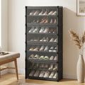 Armario zapatero de 1 pieza con puertas, estante para zapatos transparente a prueba de polvo, zapatero de gran capacidad, organizador vertical de zapatos que ahorra espacio para entrada, dormitorio, sala de estar, pasillo