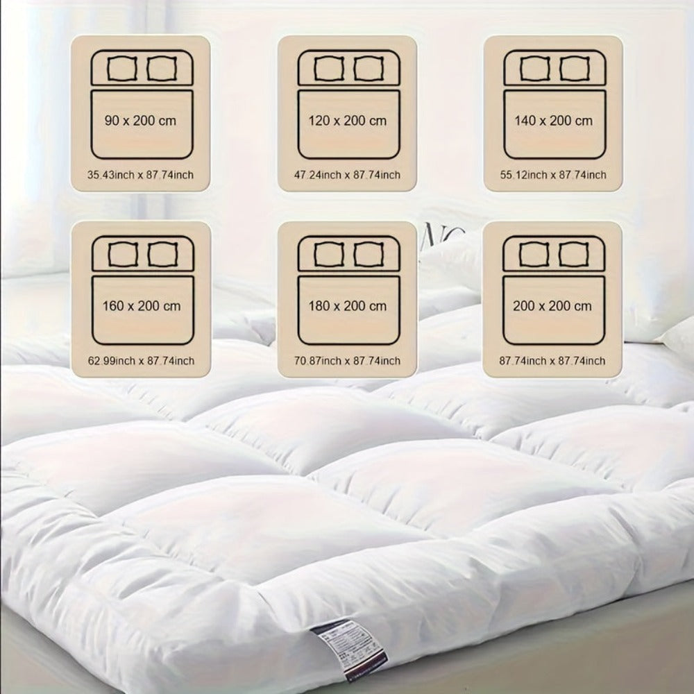 Colchón Topper de Lujo Suave y Transpirable en Color Sólido - Fácil Limpieza, Lavable a Máquina para Cuidado Simple, Ropa de Dormir Mullida Todo el Año IdealparaDormitorio, Residencia Universitaria, Habitación de Invitados, Apartamento, Regalo Navideño o