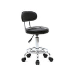 Taburete de salón redondo con ruedas y respaldo, taburete giratorio de salón de altura ajustable con ruedas y asiento suave para spa, salón de dibujo, tatuaje