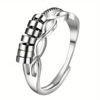 Anillo de ansiedad para mujer, anillo giratorio de acero inoxidable, anillo de meditación ajustable