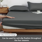 Paquete de 2 Sábanas Ajustables de 100% Poliéster Jersey 130gsm, Color Aleatorio, Sábana de Lino Completo, Falda de 30cm, Hipoalergénica, Sábana Transpirable, Adecuada Para Dormitorio, Residencia Estudiantil Y Habitación De Invitados, Lavable A Máquina, R