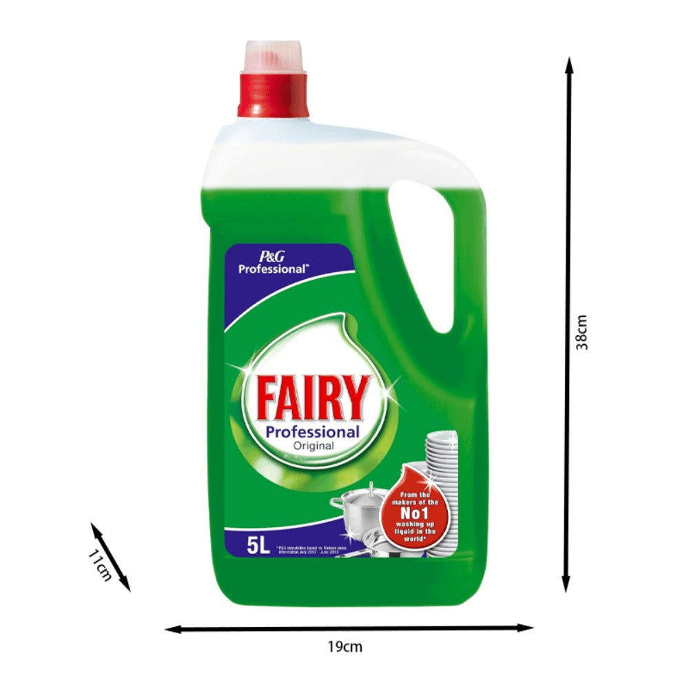 Fairy Professional Original - Líquido lavavajillas a mano 5 litros - Pack de 2 (Total 10 litros)