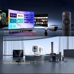 Proyector inteligente portátil compatible con 4K con Wifi6 y BT5.4, nativo 1080P, 690ANSI, Android 11, enfoque automático y corrección automática de trapezoidal, proyector de cine en casa para películas, juegos, uso educativo, presentación multimedia, Pro