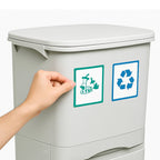 Papelera de reciclaje de clasificación selectiva con pedal. ruedas y asa de doble 38/42L