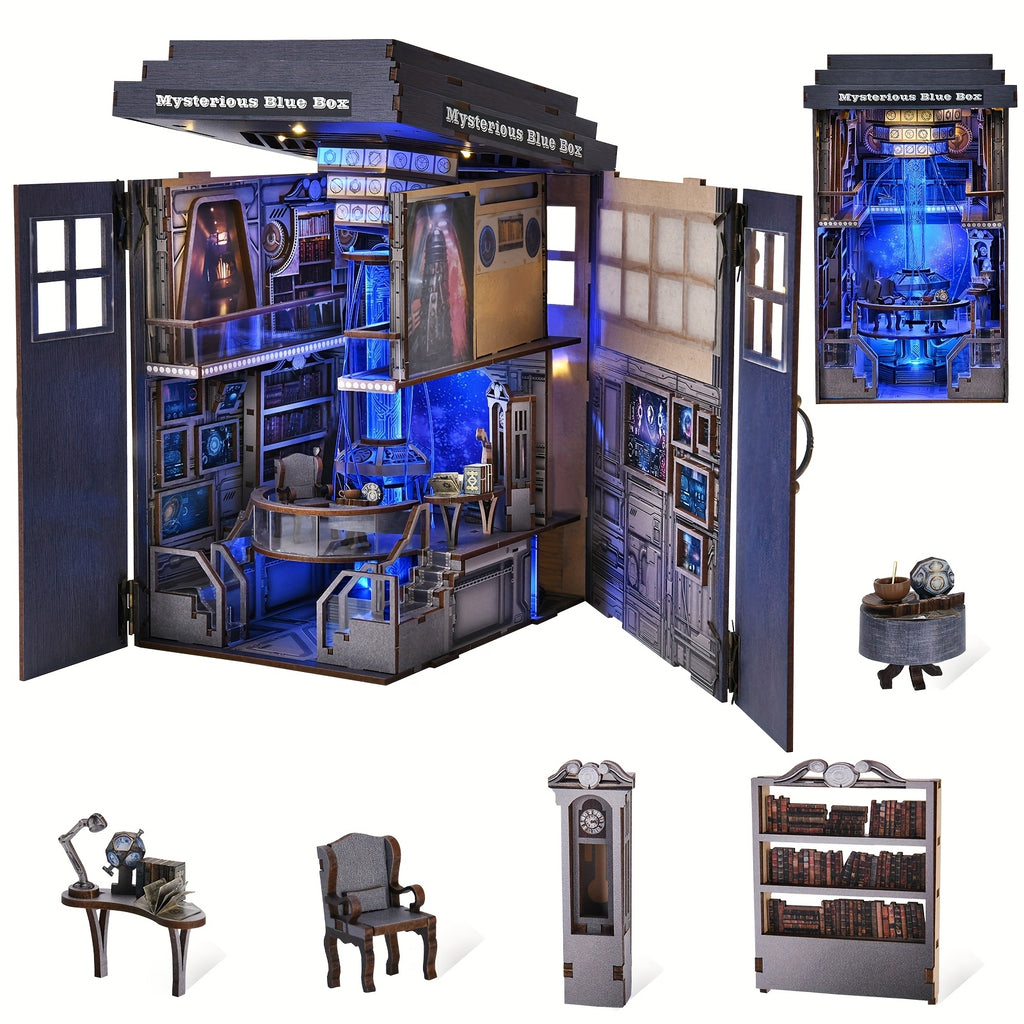 Kit Booknook, Casa de Muñecas, Puzzle 3D de Madera, Decoración para el Hogar, Artículo Decorativo, Adecuado para el Día de San Valentín, Halloween, Acción de Gracias, Navidad y Regalos de Cumpleaños (Caja Mágica Misteriosa)