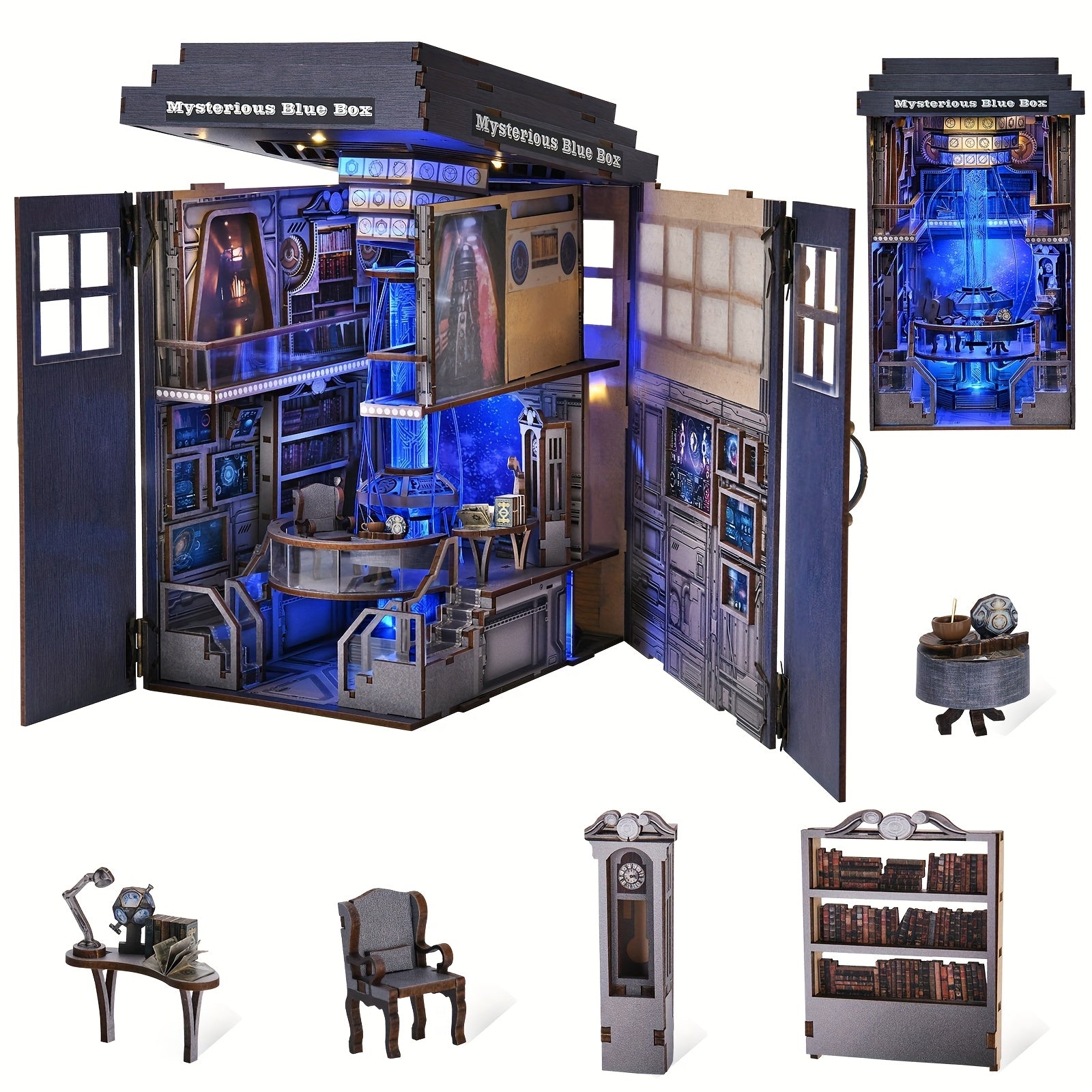 Kit Booknook, Casa de Muñecas, Puzzle 3D de Madera, Decoración para el Hogar, Artículo Decorativo, Adecuado para el Día de San Valentín, Halloween, Acción de Gracias, Navidad y Regalos de Cumpleaños (Caja Mágica Misteriosa)