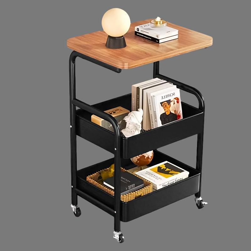 Carrito de almacenamiento para organización móvil en cocina y baño | Madera y con Ruedas