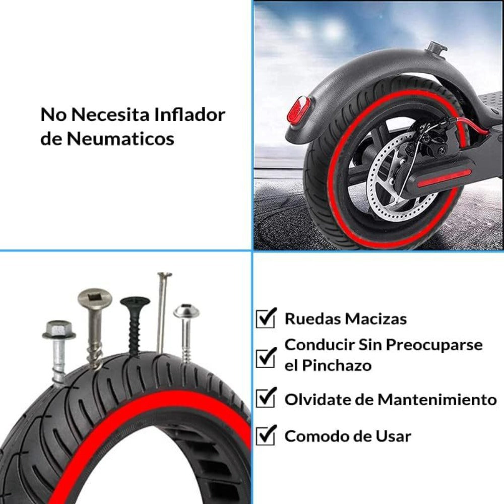 Neumático Rueda macizas, Ruedas de Repuesto para Xiaomi M365 y Pro Antideslizante Amortiguar Reemplazo de llanta M365 Neumático de 8,5 Pulgadas para Llanta Delantera/Trasera Nedong