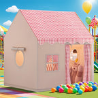 Tienda de campaña estilo casa a cuadros rosa y blanco - Casa de juegos extra grande para interiores y exteriores para niños | Se pliega para un fácil almacenamiento | Casa a cuadros rosa grande | Regalo perfecto para vacaciones y cumpleaños para niños y n