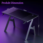 Mesa de trabajo para oficina, estaciones de trabajo para ordenador, escritorio de juego para ordenador en forma de A, estaciones de trabajo para escritorio de oficina con superficie de fibra de carbono, mesa de PC resistente para juegos y oficina, negro,