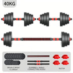 Mancuernas ajustables de 10/15/20/30/40 kg, juego de pesas multiusos con barras rectas y mangos antideslizantes, pesas ajustables para culturismo y fitness en el gimnasio en casa.