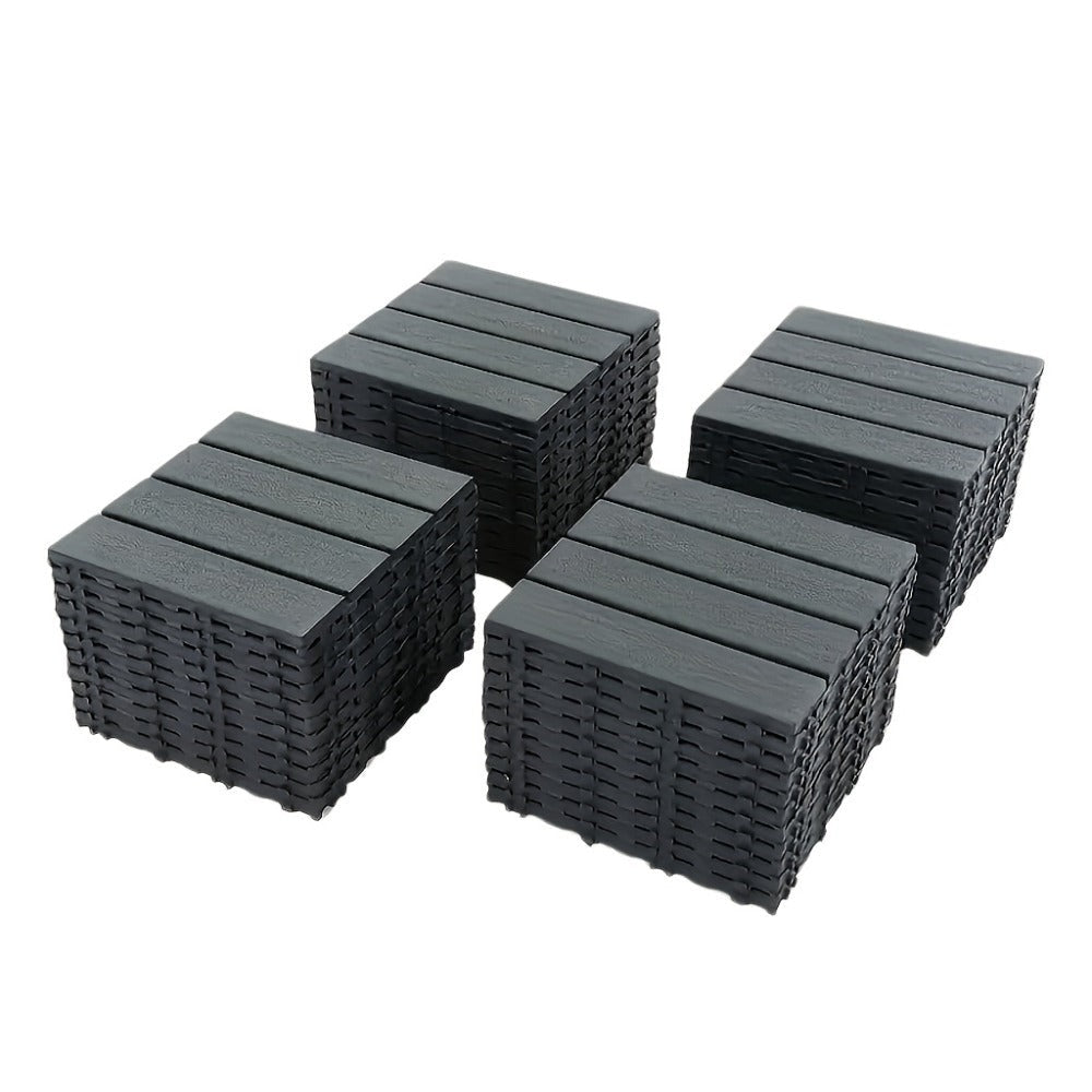 Baldosas de plástico entrelazadas para terraza, paquete de 54 baldosas impermeables para pisos de patio para uso en exteriores e interiores - Ideal para porche, piscina, balcón, patio trasero - Fácil instalación y material PP resistente