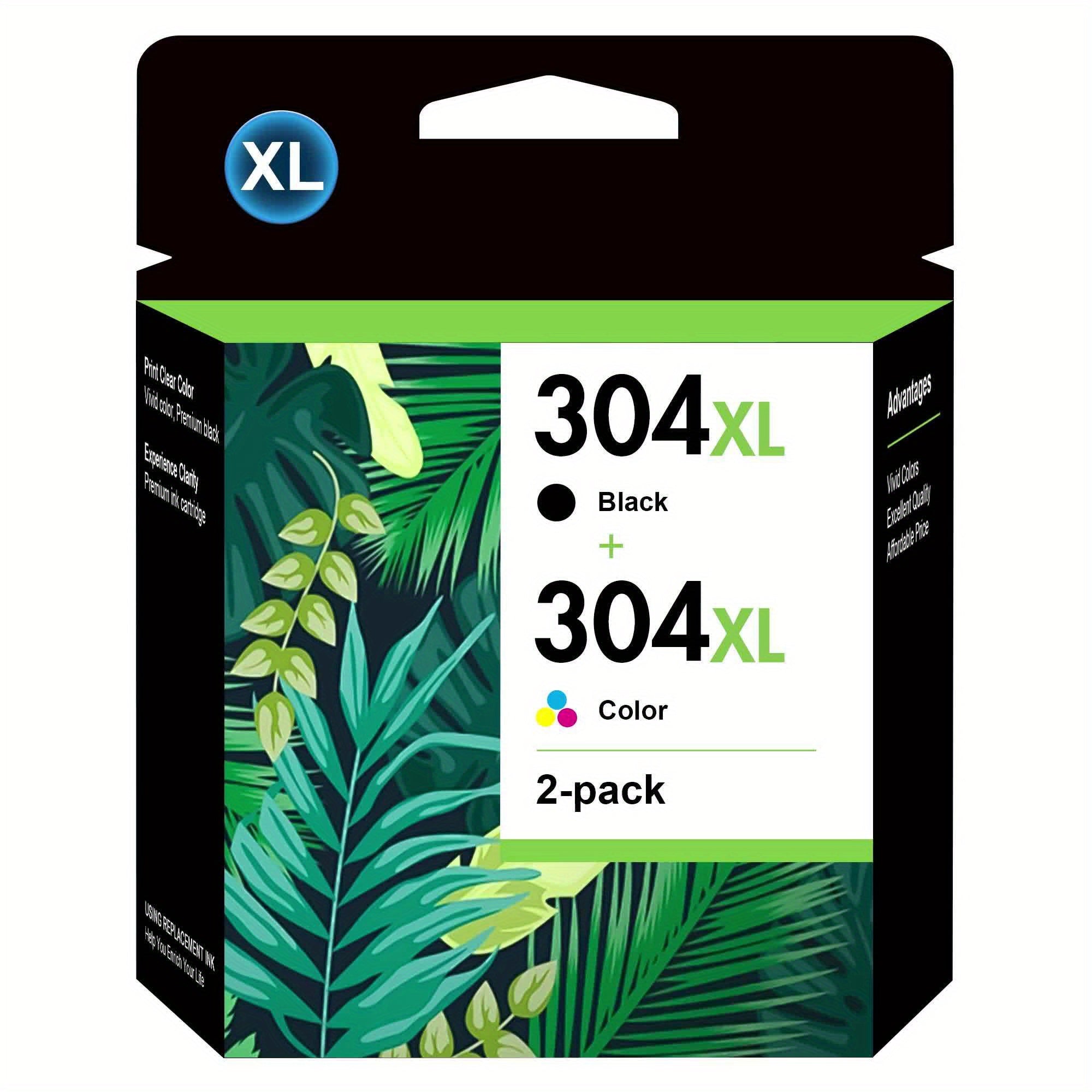 Cartucho de tinta | Cartuchos de tinta 304XL de alta producción reconvertidos para HP 304 XL (paquete de 2, color negro) para HP DeskJet 2600