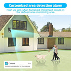 Cámara de seguridad PTZ para exterior de 1080P con enlace de doble lente, cámara inalámbrica, vista de 360°, seguimiento automático, detección humana, alarma de luz, visión nocturna en color, WiFi 2.4G, grabación 24/7, audio bidireccional