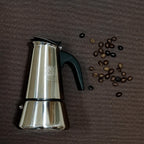 Cafetera Italiana Espresso de Acero Inoxidable para Inducción Vitro Gas Eléctrica. Cafetera de distintos tamaños 2/4/6/10 Tazas - Happy Friends