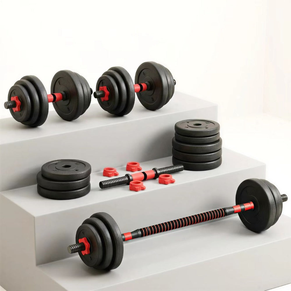 Mancuernas Ajustables de 30 kg, Juego de Pesas con Barra Libremente Combinable con Barras ConexióN, Pesos Fitness para Hombres/Mujeres.