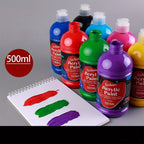 Pintura acrílica prémium de 14 colores en botellas de 500 ml, consistencia espesa y cobertura opaca para trabajo de estudio, bocetos al aire libre, pintura sobre lienzo, murales de pared y manualidades (artistas, estudiantes, aficionados)