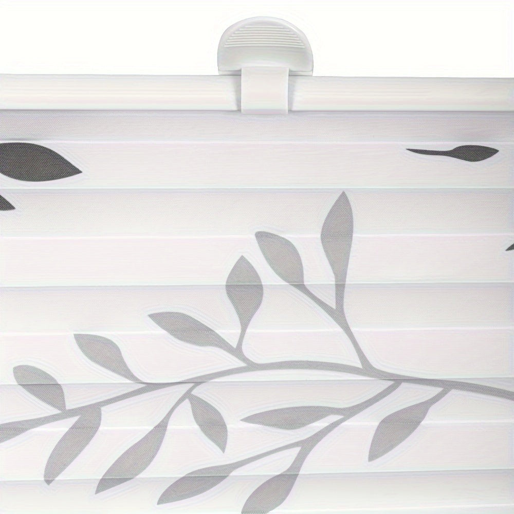 1pc Cortinas Plisadas Sin Taladro Requerido Con Portarrollos de Clip, Cortinas Plisadas de Clip, Cortinas Opacas de Protección Solar con Diseño de Ramas de Árbol, Cortinas para Ventanas y Puertas