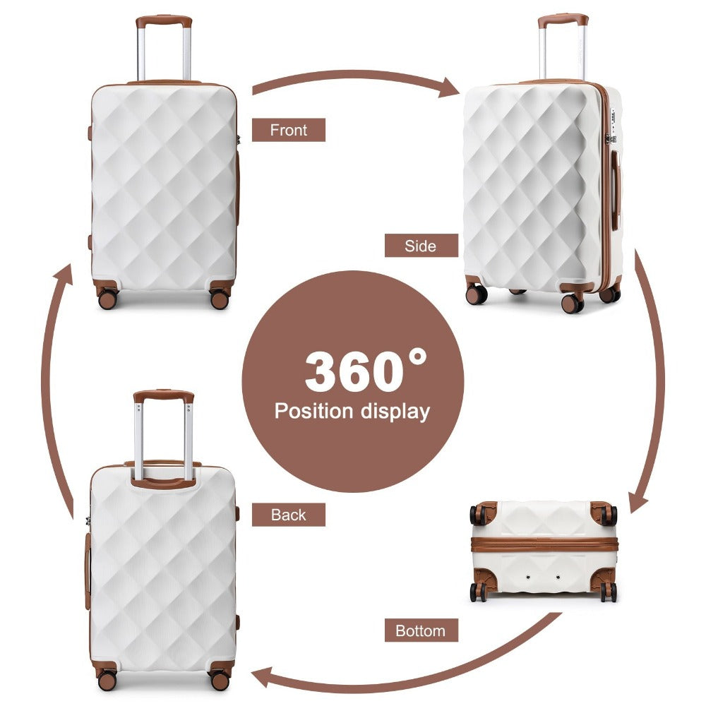 Maleta Mediana de 24" con 4 Ruedas, Ligera de ABS+PC con Carcasa Dura, Maleta de Facturación con Cerradura TSA Incorporada, Regalo de Vacaciones para el Regreso a Clases, Ruedas Giratorias Silenciosas 360°, Cremallera Duradera, Asa Telescópica, Diseño Ant
