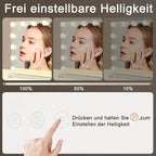 Espejo de maquillaje Hollywood con iluminación - Espejo de tocador con 14 luces LED, puerto USB, espejo cosmético de 50x40 cm - Espejo de tocador táctil regulable con 3 modos