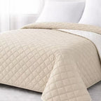 Colcha Bouti Verano Multiuso Reversible con Diseño de Cuadros Acolchados, Cubrecama Ligero de Verano y Entretiempo para Camas de 90 a 150, 100% Poliéster Suave (Solo Colcha, No incluye Fundas de Almohada)