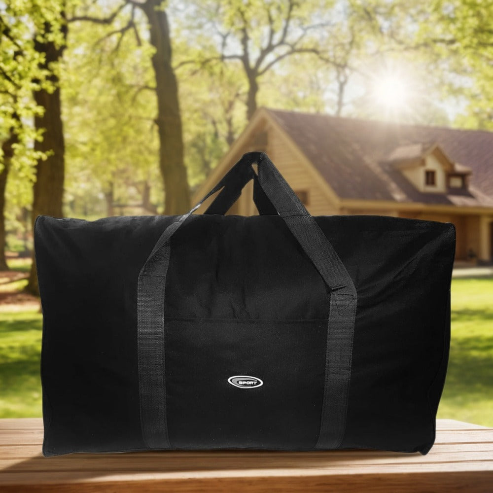 Bolsa de Viaje de Poliéster Negra con Función de Almacenamiento - Tamaño Extra Grande 180L, Fuerte y Duradera para Equipaje y Actividades al Aire Libre