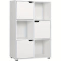 1 estantería, estantería vertical, almacenamiento para oficina en casa, archivador, 3 puertas, 6 compartimentos, estantería de estudio, 59.6X91X29Cm