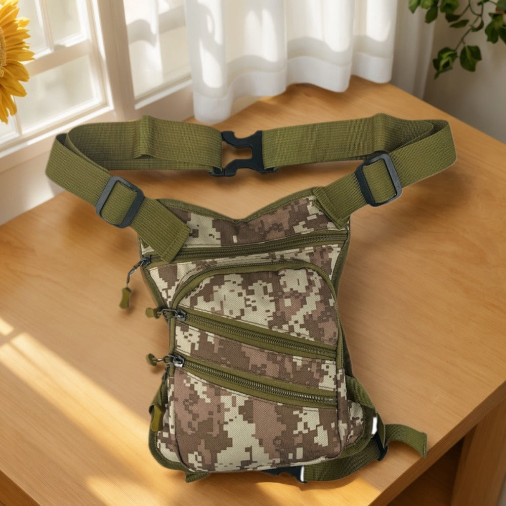 MEJORADA DL-45 Bolsa Multifunción para Pierna/Cintura - Uso Exterior, Senderismo y Deportes