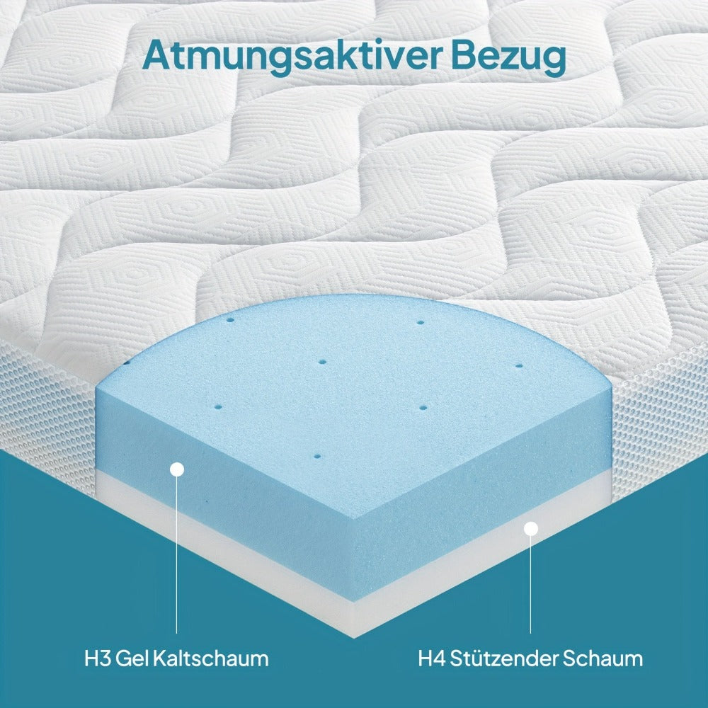 Bedstory 10CM O 7.5CM O 5CM Protector de Colchón, Doble Dureza H3 y H4 Gel Espuma Fría, Transpirable, Lavable, Funda de Malla 3D Removible, Protector de Colchón para Cama de Resorte 90 100 120 140 160X200 180X200 200X200, Sofá y Colchones Duros