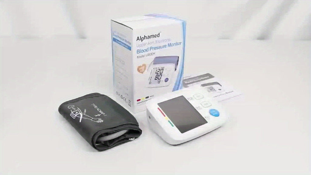 Monitor de presión arterial para el hogar con manguito de 8.17.78-43.18 cm, esfigmomanómetro digital automático de brazo, 2 paquetes de memoria de 90 (pilas no incluidas)
