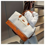 Set de 3 bolsos tote espaciosos para viaje, que incluyen un bolso de mano elegante, un bolso de hombro y un neceser de aseo, fabricados con materiales duraderos. Ideal tanto para viajes como para el uso diario, lo que lo convierte en un gran regalo para m