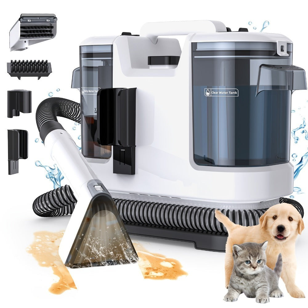 Lubluelu 16500Pa Máquina de limpieza de manchas de alto rendimiento, Limpiador de manchas de fuerte succión, Dispositivo de limpieza de telas con tanque de agua dual, Incluye 3 aditivos, Removedor de manchas no tóxico para alfombras, desorden de mascotas,