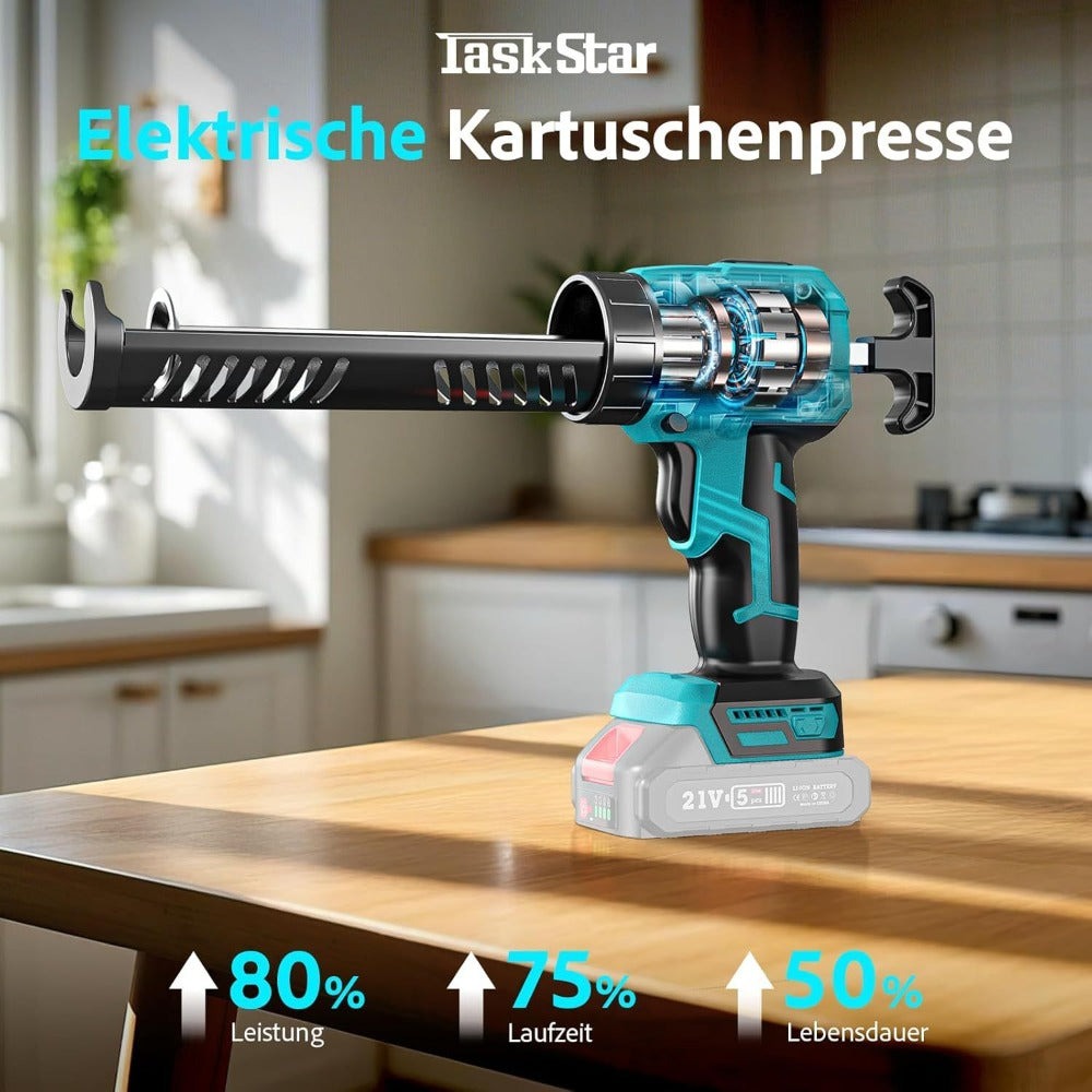 Pistola de cartuchos eléctrica compatible con batería Makita de 18V, para decoración del hogar con 4 velocidades ajustables, jeringa de silicona profesional para batería para cartuchos de 300ml (sin batería)