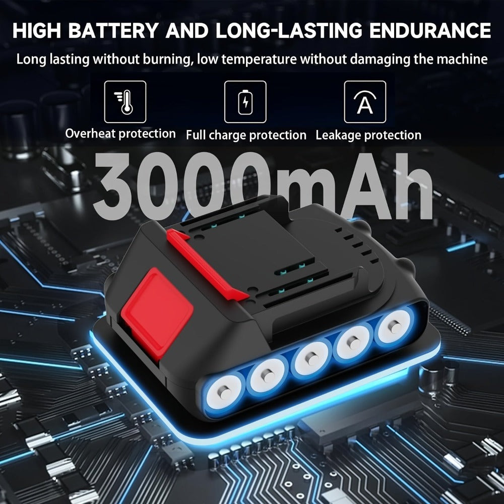 Sierra de vaivén, sierra eléctrica inalámbrica de 500 W con velocidad variable de 0-3500 RPM, 4 hojas, para cortar madera y metal, con 2 baterías de 3.0 A + cargador, para batería Makita