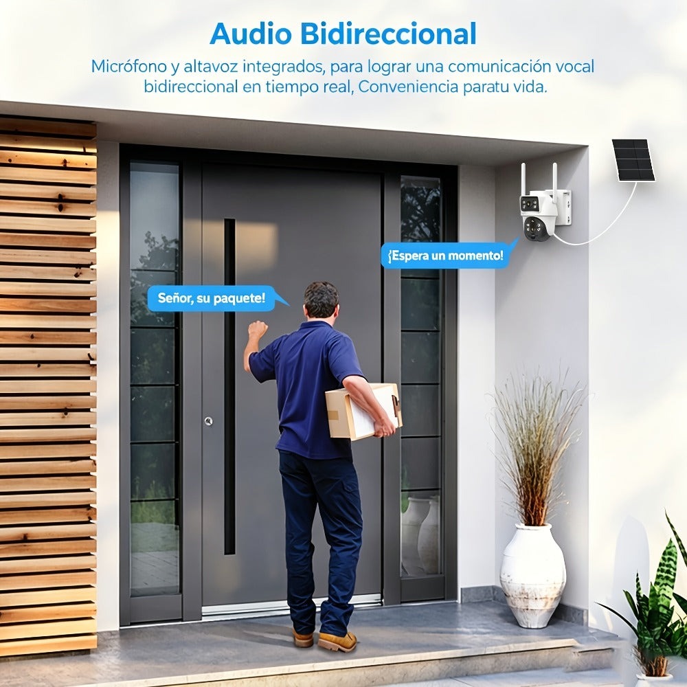 Cámara de Seguridad Exterior XIAOVV: Ofrece Versiones WiFi 2.4G o 4G LTE; Cámara PTZ con Zoom de 10x | Carga Solar | Rotación Horizontal de 355° y Rotación Vertical de 90° | Detección de Movimiento con IA, Área de Detección, Audio Bidireccional, Almacenam