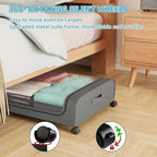 Caja de Almacenamiento Debajo de la Cama con Ruedas - Contenedor Organizador a Prueba de Polvo de Gran Capacidad, Adecuado para Edredones, Ropa, Juguetes y Diversos Artículos, con Ruedas para un Fácil Acceso, Asa Plegable para un Fácil Transporte, Solució