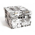 Caja de almacenamiento decorativa de cartón, 1 pieza, con estampado, para ropa, artículos pequeños, documentos, ideal para hogar, oficina o armario, dimensiones: 35x26.3x18.6 cm