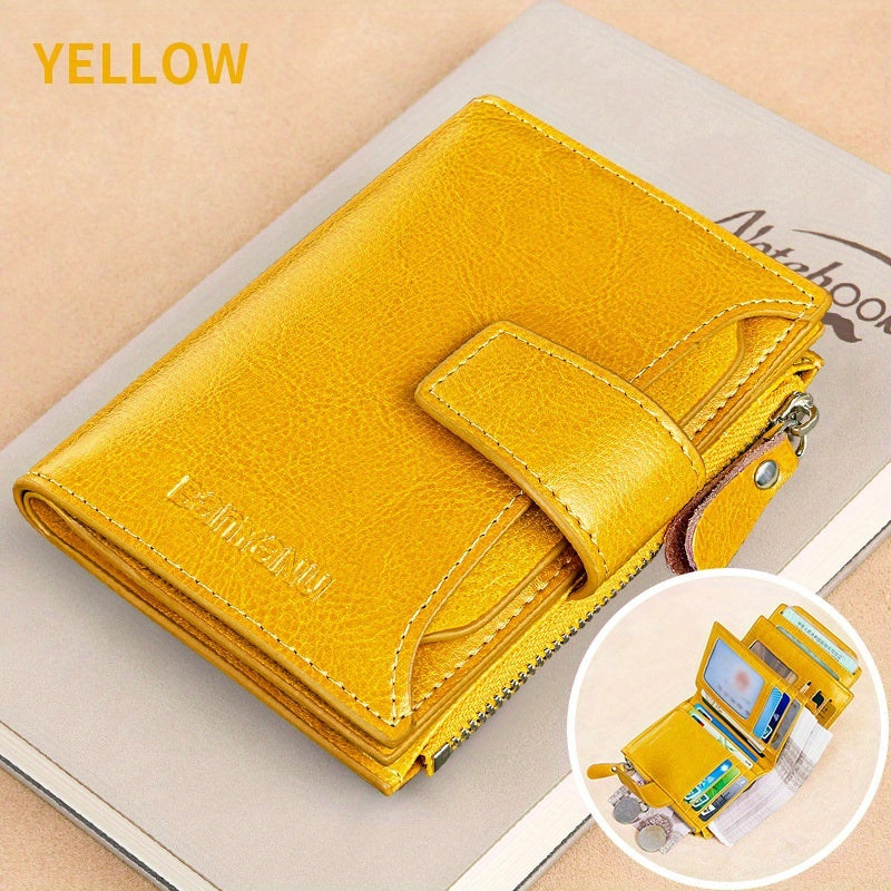 Nuevo Monedero Corto para Mujer, Elegante y de Alta Gama, Cartera Plegable y Delgada de Moda para Mujeres