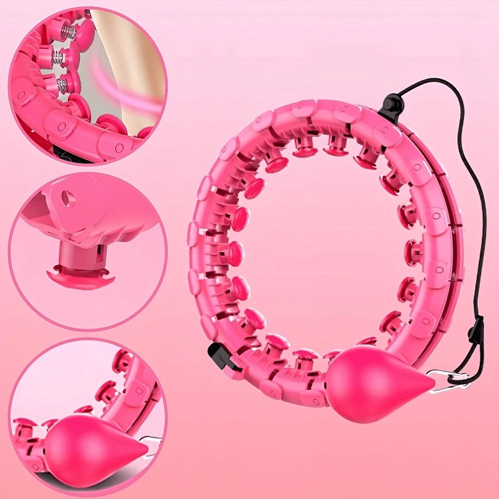 Cinta de fitness inteligente ajustable con bola hueca desmontable, cintas pesadas para pérdida de peso, talla grande 46 pulgadas/117 cm, incluye 24 enlaces desmontables y entrenador de cintura para mujeres. Nudo desmontable para ejercicios en casa, dispon