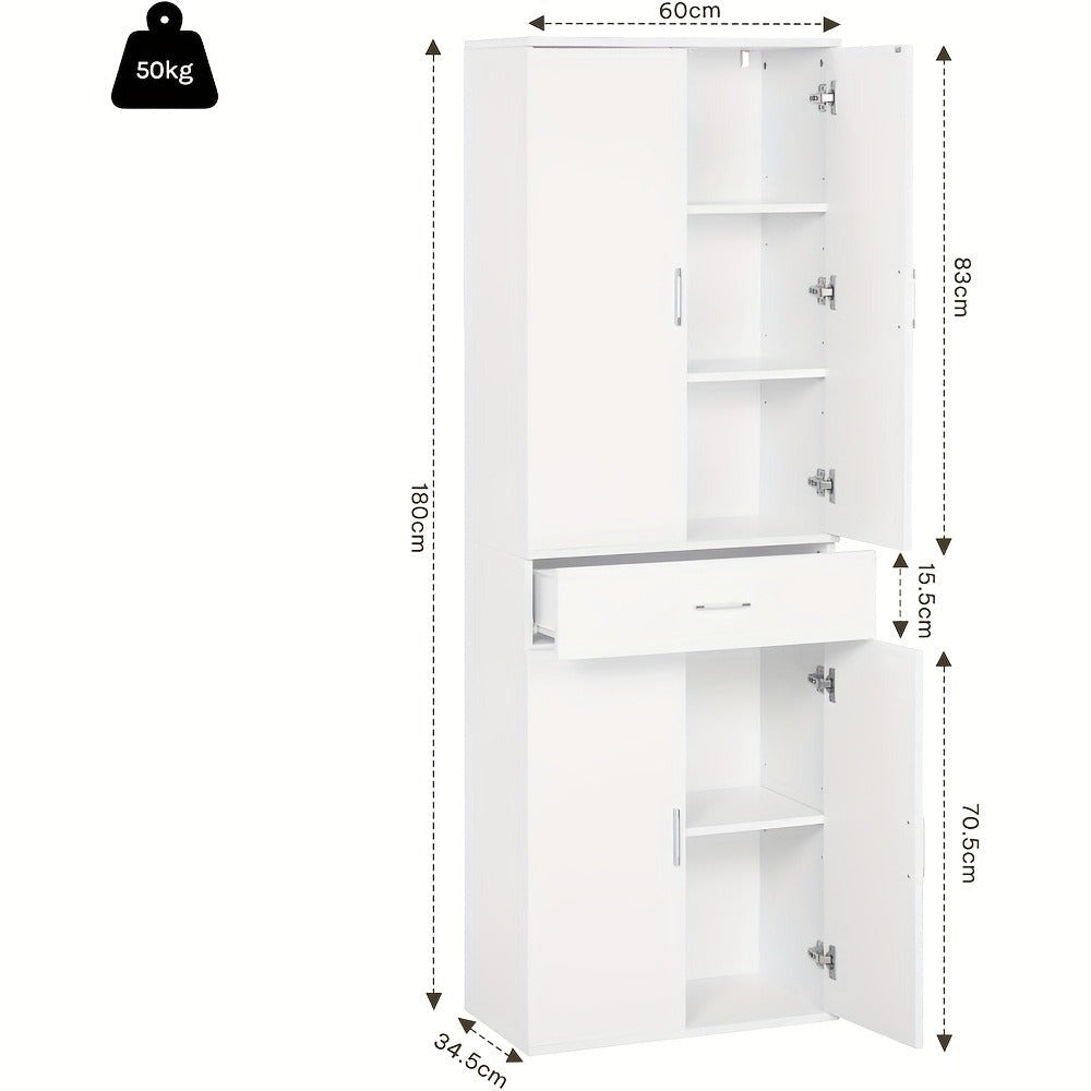 1pc Archivador Vertical, Gabinete con Puertas de Cajones, Gabinete de Almacenamiento Multifuncional, Gabinete de Oficina, Armario, Gabinete Alto, Blanco