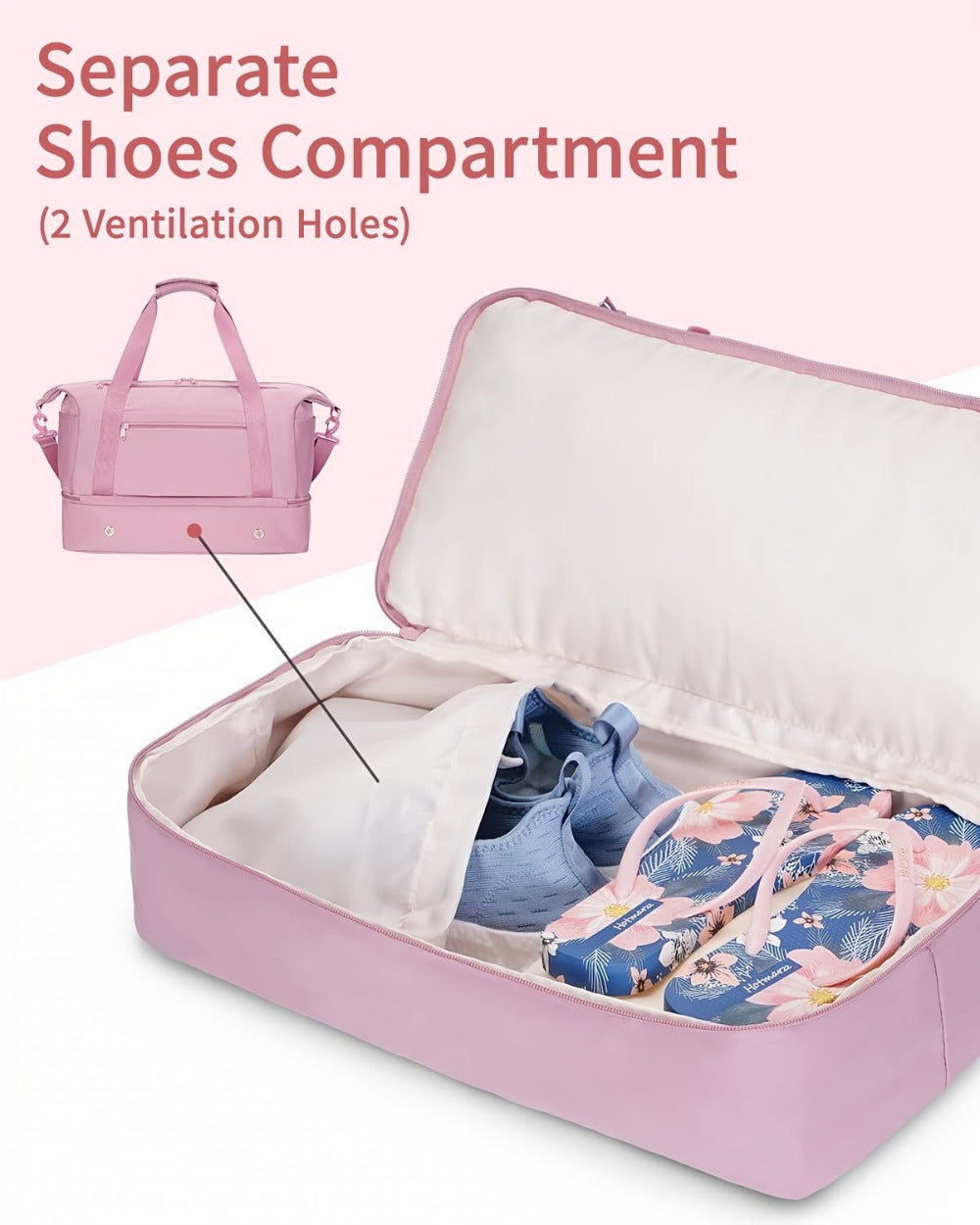 Bolso Duffel de Viaje Espacioso de 38L para Mujer | Bolso Deportivo de Fin de Semana para Gimnasio con Sección para Zapatos y Bolsillo | Elegante Bolso de Transporte para Requerimientos de Entrenamiento (Disponible en 4 Colores)