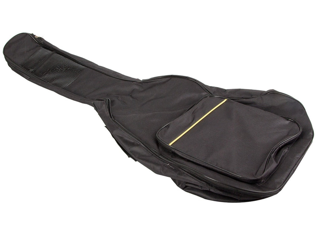 Funda Clásica para Guitarra Acústica, Estuche Rígido Negro con Bolsillos, Correas Ajustables y Asa para Transporte, Material Sólido Grueso Protector Resistente a las Condiciones Climáticas, Estuche con Bolsillo Adicional para Partituras A4 y Bolsillo para